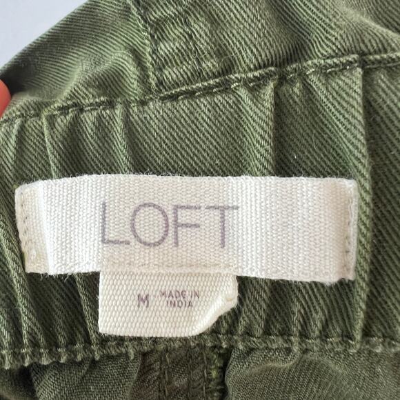 Ann Taylor LOFT Olive Green Pants High Rise Taper Leg Elastic Waistband M Medium - Picture 5 of 7